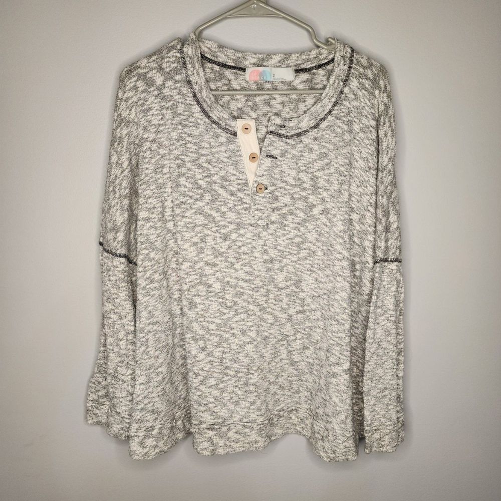 Free People Beach Grey Endless Summer Sleep to Dream Knit Top Size M